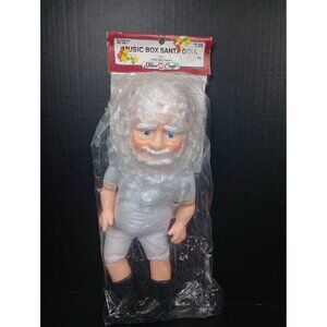 Vintage 14 "  New In Package " Music Box Santa Doll 1992 Billie Peppers Fibre C